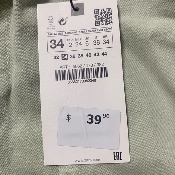 🤍3/35 NEW Zara high waisted jean short - Picture 5 of 5